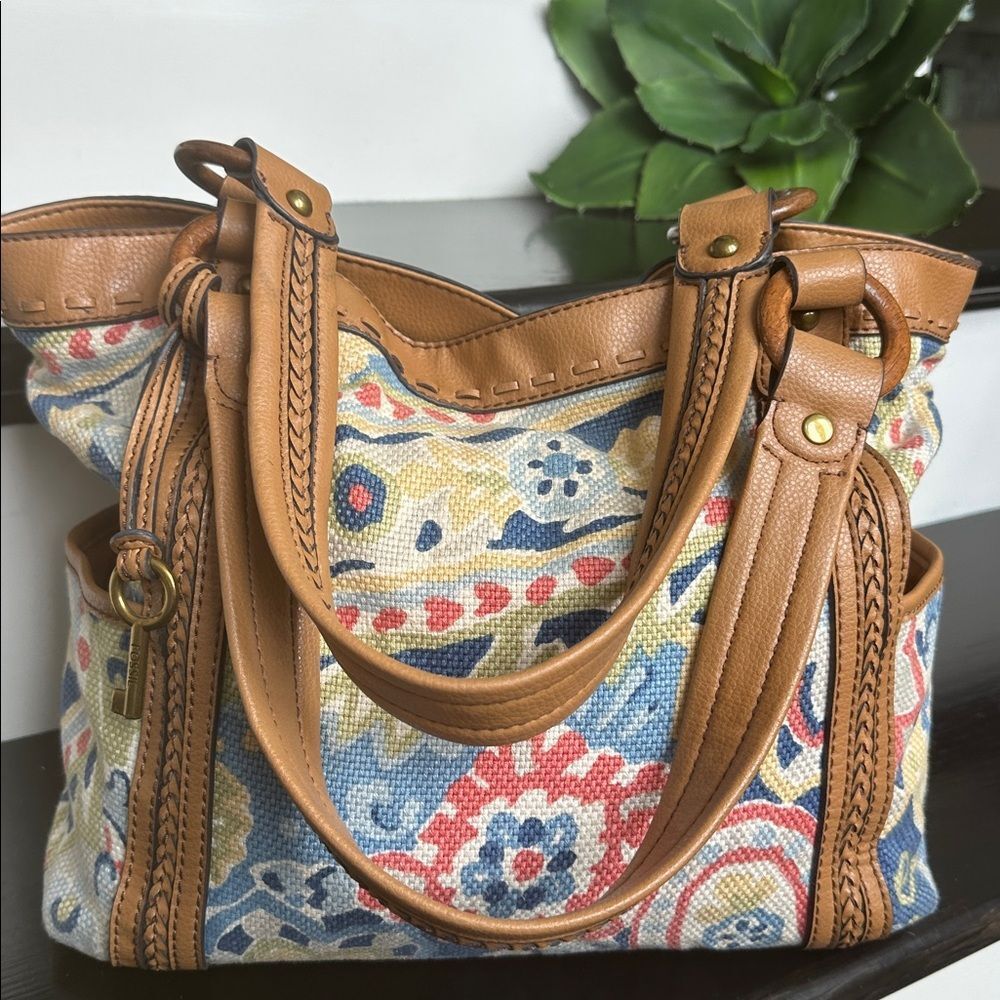 Fossil, genuine, leather, colorful canvas, should… - image 6